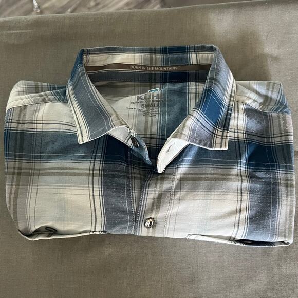 KÜHL “Born in the Mountains” Plaid Short Sleeve Shirt, Small - Picture 5 of 5